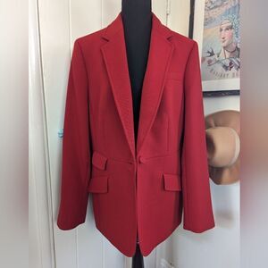 Talbots Wool Cozy Office Preppy Blazer Jacket 16 Capsule Academia Tomato Girl
